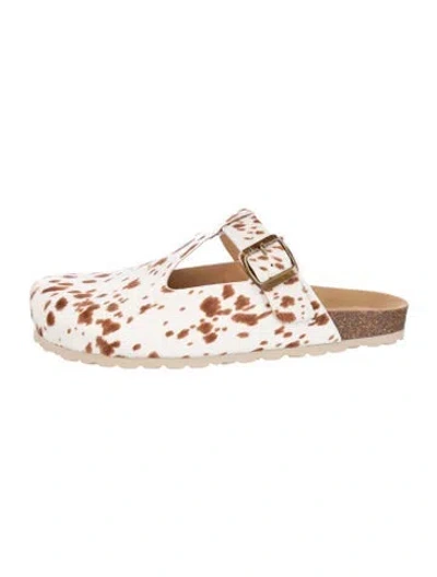 Pre-owned Intentionally Blank Calf Hair Animal Print Espadrilles In White