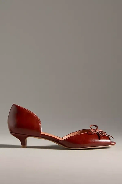 Intentionally Blank Carol Bow Kitten Heels In Brown
