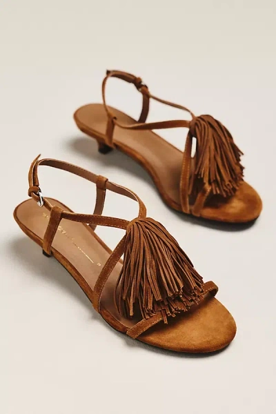 Intentionally Blank Chaperone Fringe Strappy Sandals In Brown