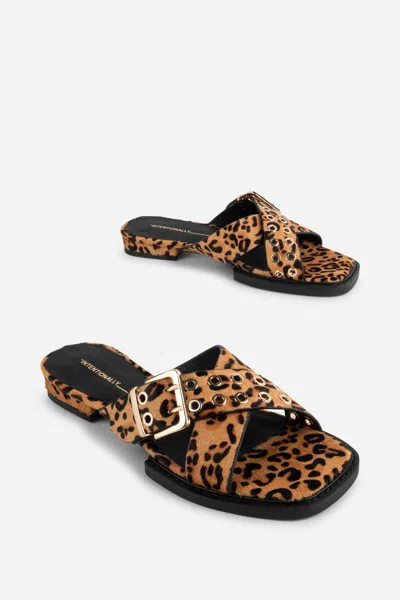 Intentionally Blank Clipz Sandal In Cowhide In Brown