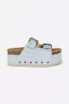 Intentionally Blank Cooper-2 Platform Slide Sandals In Blue