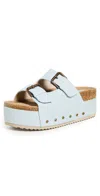 Intentionally Blank Cooper-2 Platform Slide Sandals In Denim