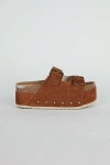Intentionally Blank Cooper-2 Suede Platform Sandal In Chestnut, Women's At Urban Outfitters