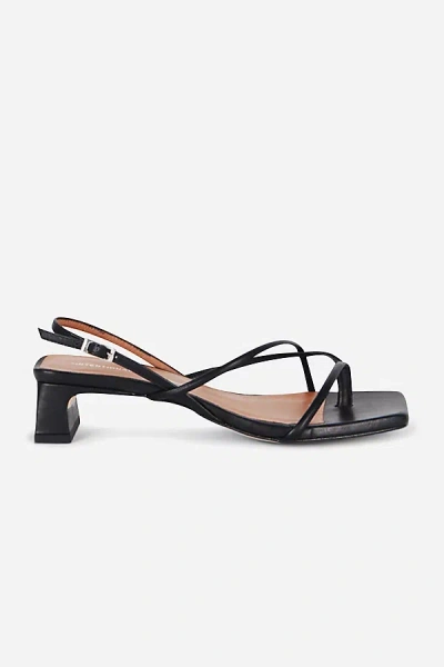 Intentionally Blank Fifi Slingback Block Heels In Black
