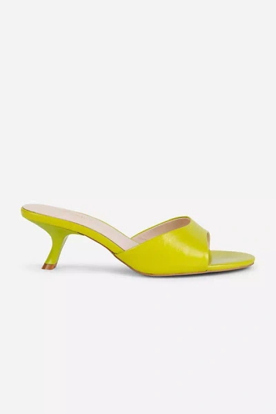 Intentionally Blank Given Mule Kitten Heels In Yellow