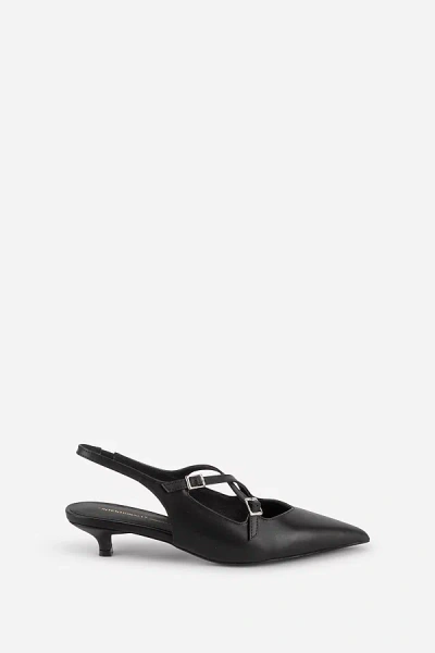 Intentionally Blank Jax Slingback Kitten Heels In Black