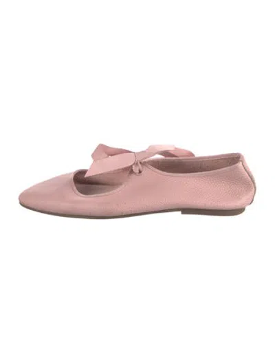 Pre-owned Intentionally Blank Leather Ballet Flats In Pink