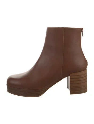 Pre-owned Intentionally Blank Leather Boots In Brown