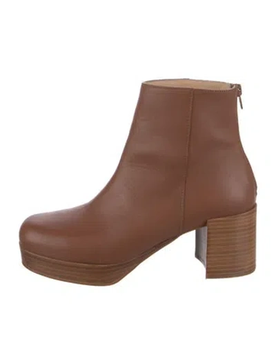 Pre-owned Intentionally Blank Leather Boots In Brown