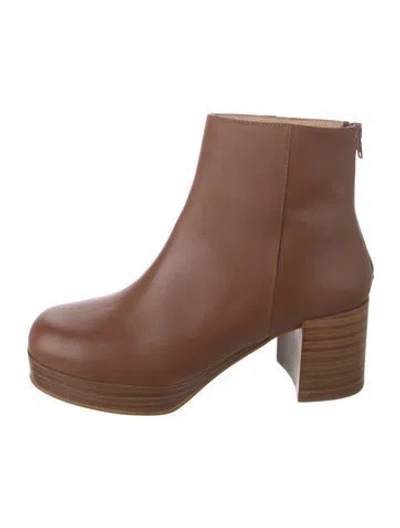 Pre-owned Intentionally Blank Leather Boots In Brown