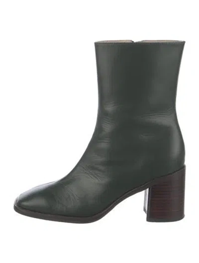 Pre-owned Intentionally Blank Leather Boots In Green