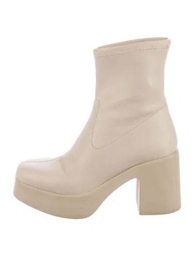 Pre-owned Intentionally Blank Leather Boots In Neutral