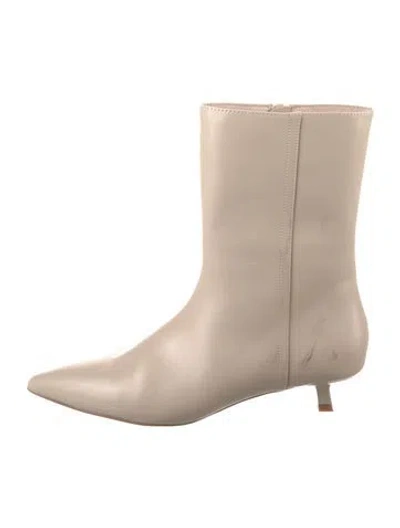 Pre-owned Intentionally Blank Leather Boots In Neutral