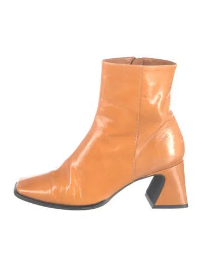 Pre-owned Intentionally Blank Leather Boots In Orange