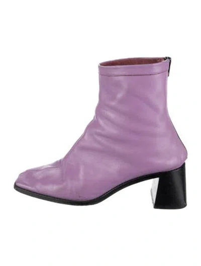 Pre-owned Intentionally Blank Leather Boots In Purple