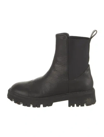 Pre-owned Intentionally Blank Leather Chelsea Boots In Black