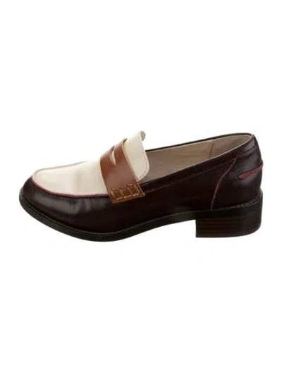 Pre-owned Intentionally Blank Leather Loafers In Brown