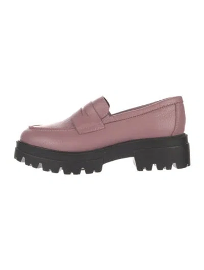 Pre-owned Intentionally Blank Leather Loafers In Pink