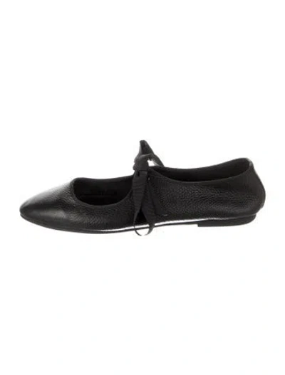 Pre-owned Intentionally Blank Leather Mary Jane Flats In Black