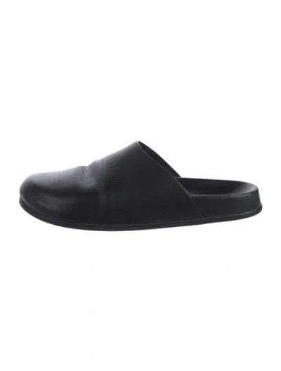 Pre-owned Intentionally Blank Leather Mules In Black