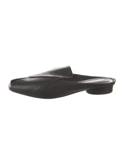 Pre-owned Intentionally Blank Leather Mules In Black