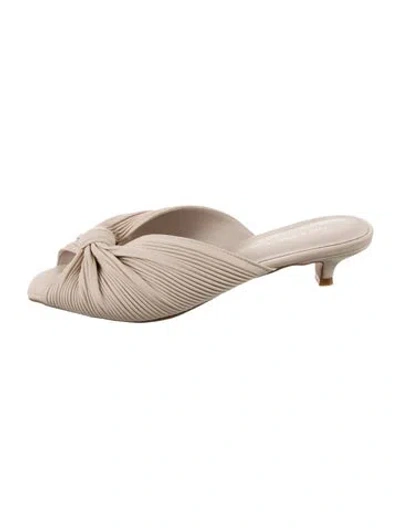 Pre-owned Intentionally Blank Leather Mules In Neutral
