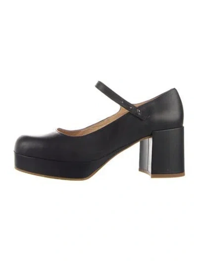 Pre-owned Intentionally Blank Leather Pumps In Blue