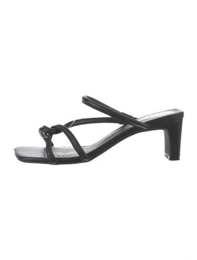 Pre-owned Intentionally Blank Leather Sandals In Black