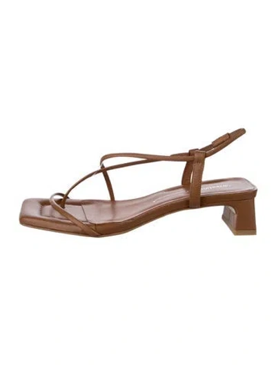 Pre-owned Intentionally Blank Leather Sandals In Brown