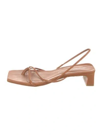 Pre-owned Intentionally Blank Leather Sandals In Neutrals