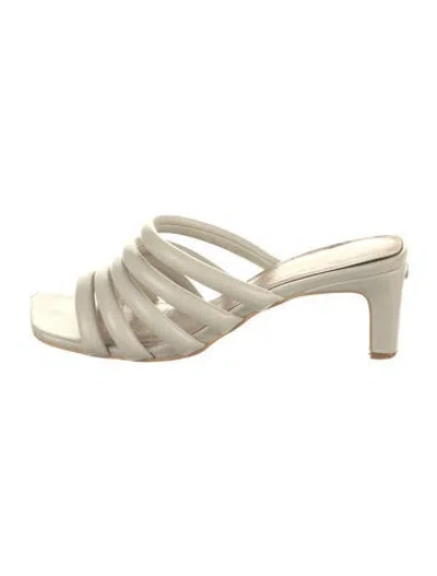 Pre-owned Intentionally Blank Leather Slides In Neutral