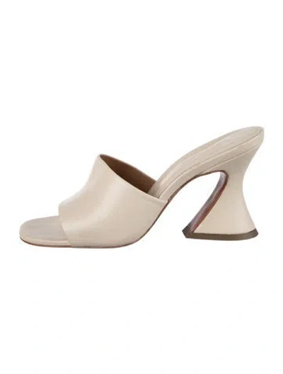 Pre-owned Intentionally Blank Leather Slides In Neutrals