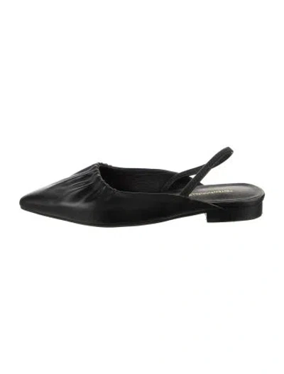 Pre-owned Intentionally Blank Leather Slingback Flats In Black