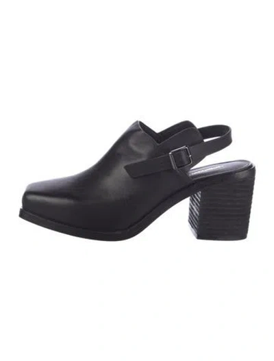 Pre-owned Intentionally Blank Leather Slingback Pumps In Black