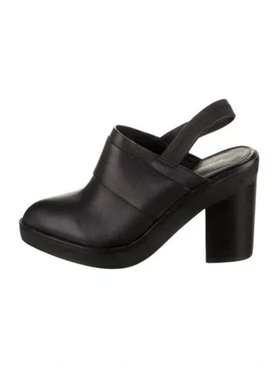 Pre-owned Intentionally Blank Leather Slingback Pumps In Black