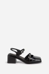 Intentionally Blank Mitzi Ankle-strap Block Heels In Black