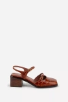 Intentionally Blank Mitzi Ankle-strap Block Heels In Brown