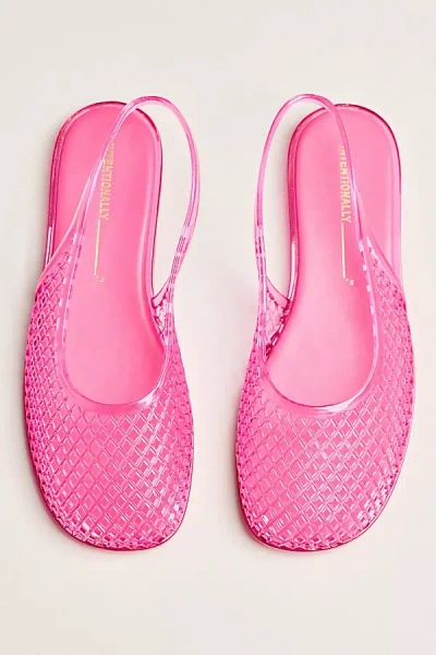 Intentionally Blank Nessa Jelly Woven Slingback Sandals In Pink