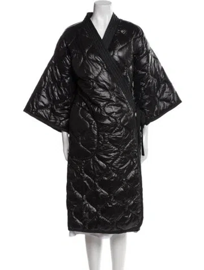 Pre-owned Intentionally Blank Nylon Coat In Black