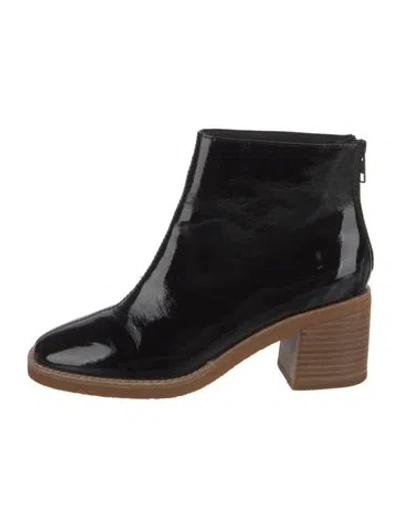 Pre-owned Intentionally Blank Patent Leather Boots In Black