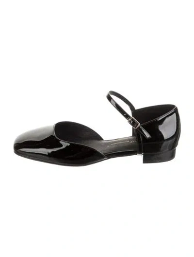 Pre-owned Intentionally Blank Patent Leather Mary Jane Flats In Black