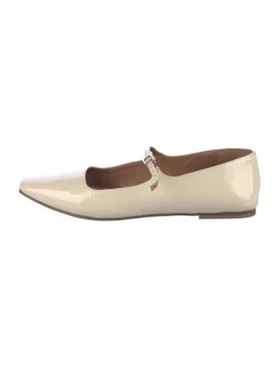 Pre-owned Intentionally Blank Patent Leather Mary Jane Flats In Neutral