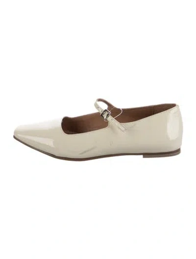 Pre-owned Intentionally Blank Patent Leather Mary Jane Flats In Neutrals