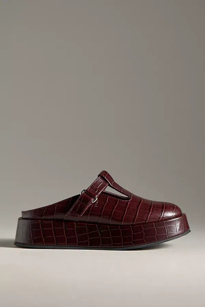 Intentionally Blank Platform Slip-on Mary Janes In Brown