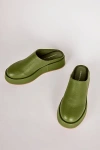 Intentionally Blank Risen Leather Platform Mule In Olive, Women's At Urban Outfitters