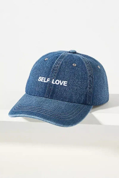 Intentionally Blank Self Love Embroidered Denim Baseball Cap