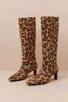Intentionally Blank Seville Cheetah Calf Hair Leather Knee-high Boots In Brown