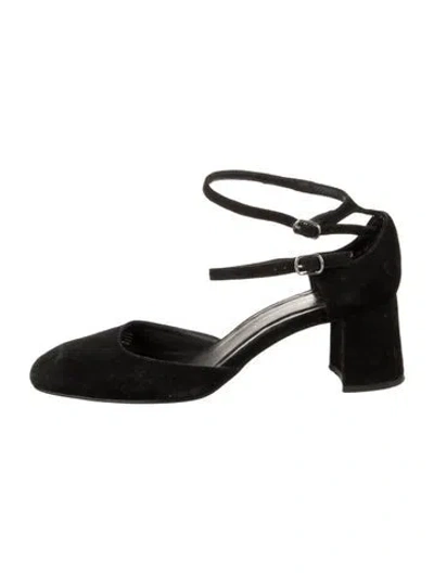 Pre-owned Intentionally Blank Suede D'orsay Pumps In Black