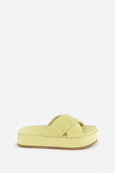 Intentionally Blank Sylvie Platform Slide Sandals In Green