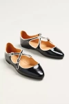 Intentionally Blank Vandam Criss-cross Mary Jane Flats In Black